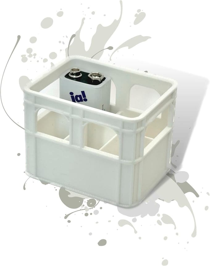 Batterij Opberger - Mini Box - Batterijen Sorteren - Stapelbaar Ontwerp - 6.8 x 5.4 x 5.4 cm - Wit