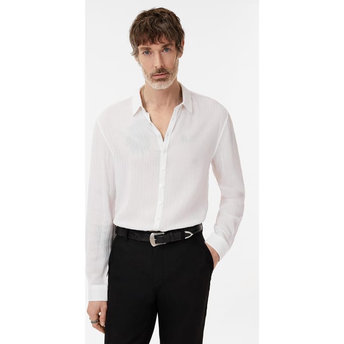 John Varvatos Bucks Shirt - Multi Button Slim Fit Shir Chalk Taglia: S | Camicie Business Outlet | Uomo