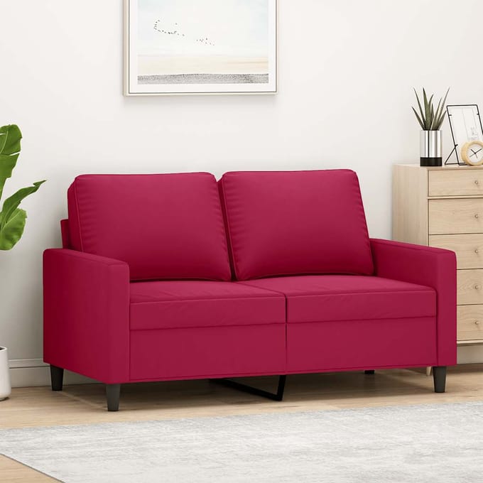 vidaXL - Tweezitsbank - 120 - cm - fluweel - wijnrood