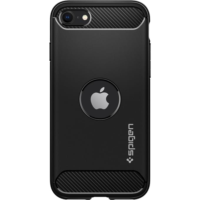 Spigen Rugged Armor Backcover voor Apple iPhone SE (2022 / 2020) - Zwart