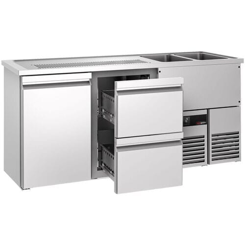 GGM Gastro Biertheke PREMIUM - 1950x700mm - 1 Tür & 2 Schubladen