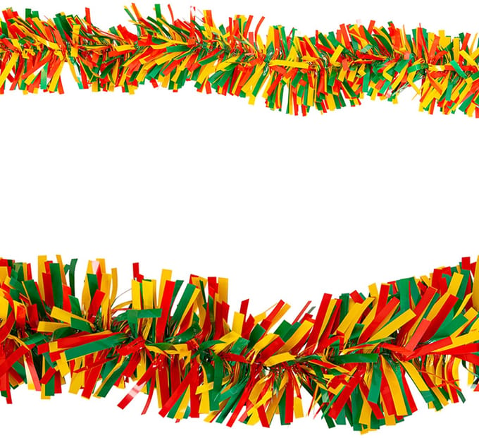 PVC Guirlande rood-geel-groen mix lengte 5 mtr ø 8 cm Brandvertragend