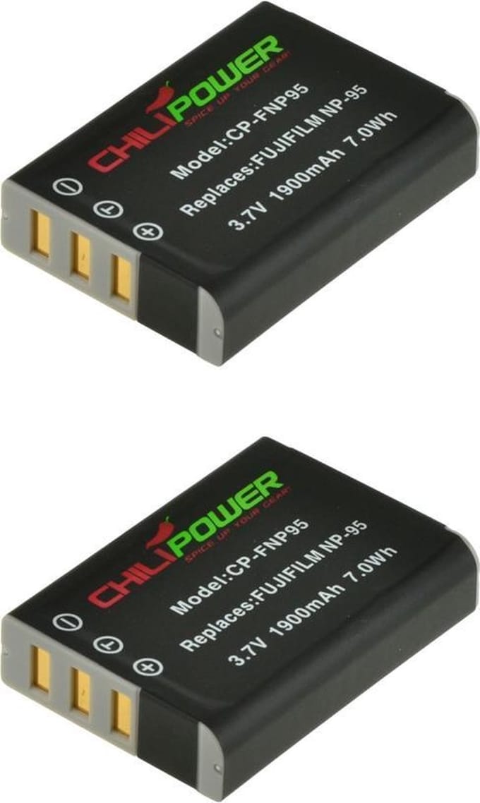 ChiliPower NP-95 accu voor Fujifilm - 1900mAh - 2-Pack