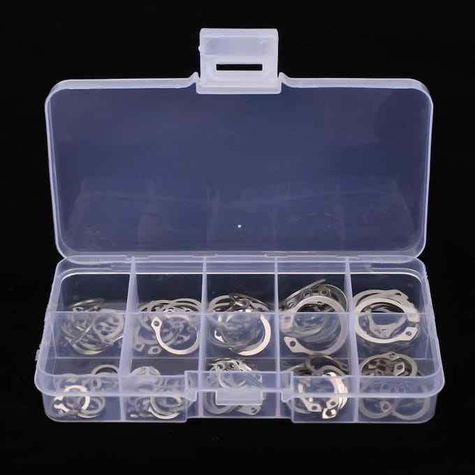 100 Stuks 304 Roestvrij Staal C-Type Veer Elastische Externe Veiligheidssnapring Circlip