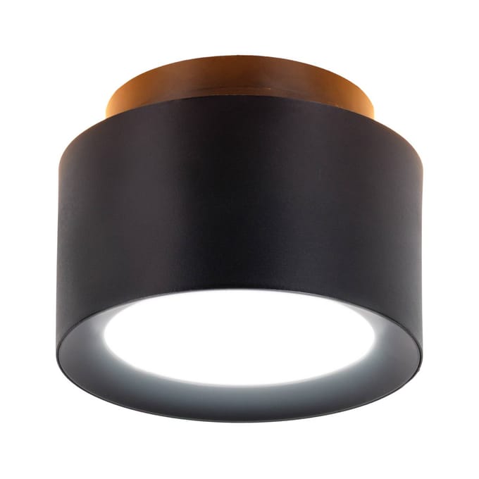 Näve LED plafondspot Trimes, Ø 14 cm, zwart, CCT, step-dimbaar