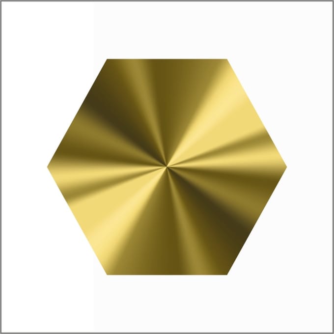 Sticker - "Goud (Hexagoon)" - Etiketten - 50x45mm Hexagoon - Glans - 500 Stuks
