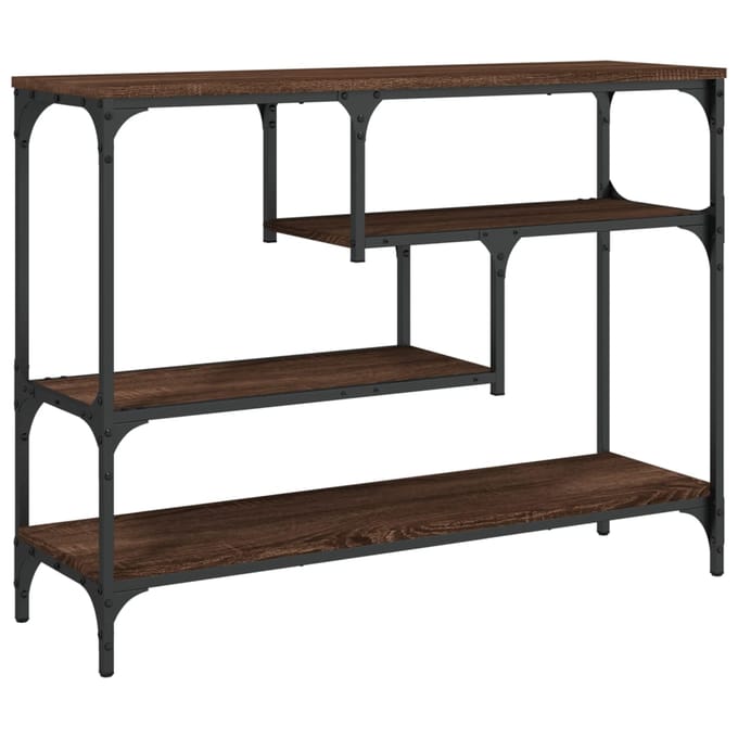 vidaXL - Wandtafel - 100x30x75 - cm - bewerkt - hout - bruin - eikenkleur
