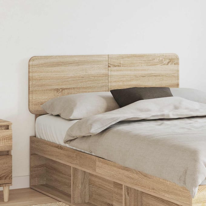 vidaXL - Hoofdbord - Sonoma - Eik - Bewerkt - hout
