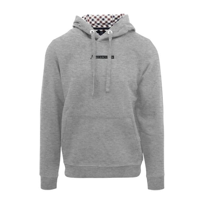 Aquascutum Heren Belettering Hoodie (Grijs)