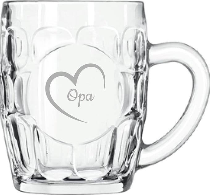 Gegraveerde Bierpul 55cl Opa met hartje