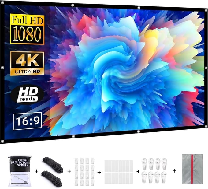Projectiescherm - Filmscherm - Thuisbioscoop Ervaren - Dubbelzijdig Projectie - 100 inch - Wit