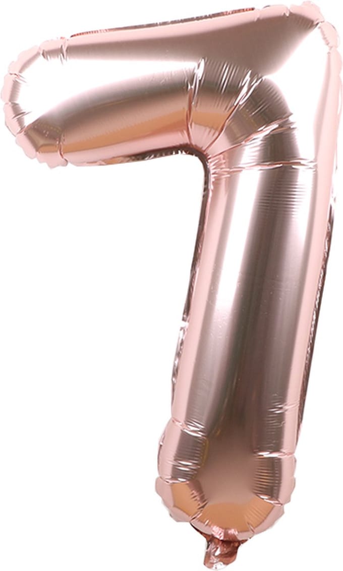 Folieballon / Cijferballon Rose Goud XL - getal 7 - 82cm