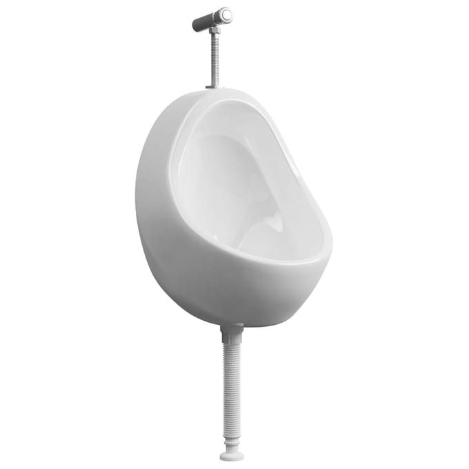 Vidaxl Urinoir Suspendu Avec Valve de Chasse d'Eau, Céramique, Blanc