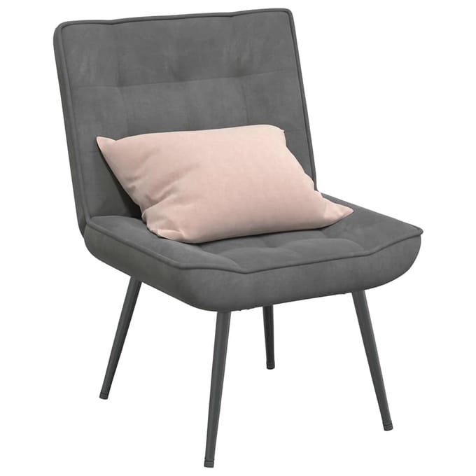 vidaXL - Relaxstoel - 64x74x84 - cm - fluweel - donkergrijs