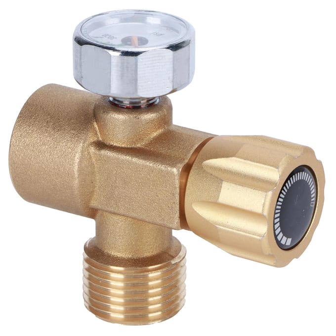 CO2 Navuladapter Messing Connector ASA met W21.8-14 Aansluiting 3000PSI Manometer