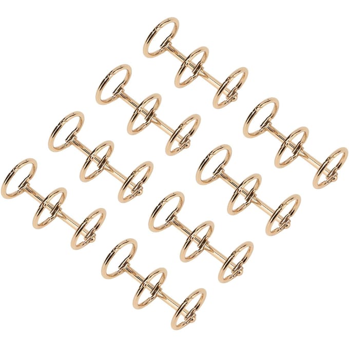 Bindringen Herbruikbaar 3 Gats Gegalvaniseerd Metaal DIY Handrekening Papier Losbladig Binden goud