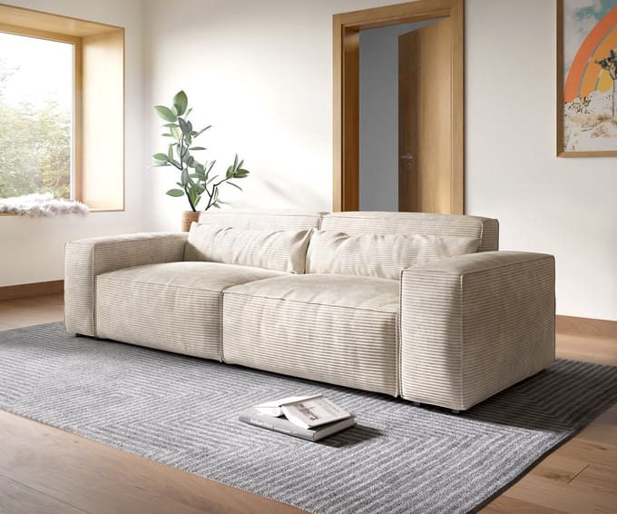 Big-Sofa Sirpio XL 270x130 cm koorduroy beige