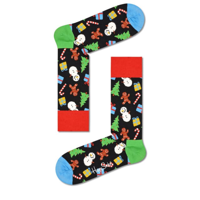 Happy Socks Dames / Heren Sokken Big Dot Snowman Giftbox Kerstsokken 2-Pack - Maat 36-40