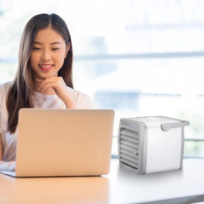 Draagbare airconditioner Mini-luchtkoeler USB-conditioner voor slaapkamer en kantoor gray