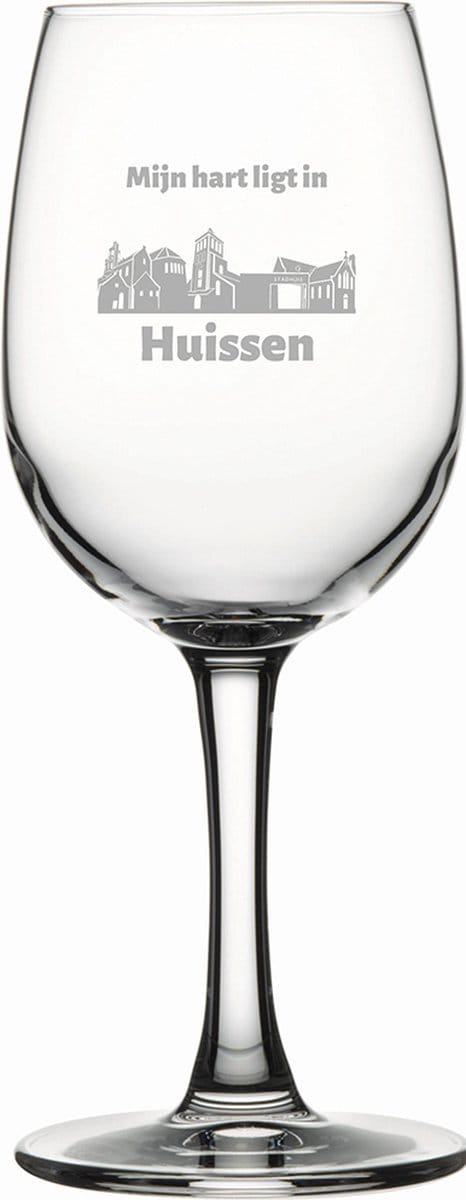 Gegraveerde witte wijnglas 26cl Huissen