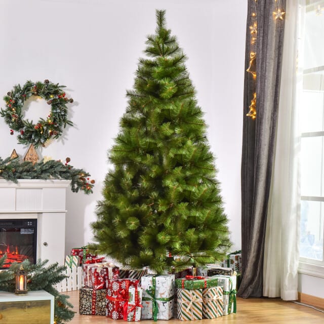 Homcom Kunstkerstboom 210 cm kunstkerstboom met 505 spikes kerstboom