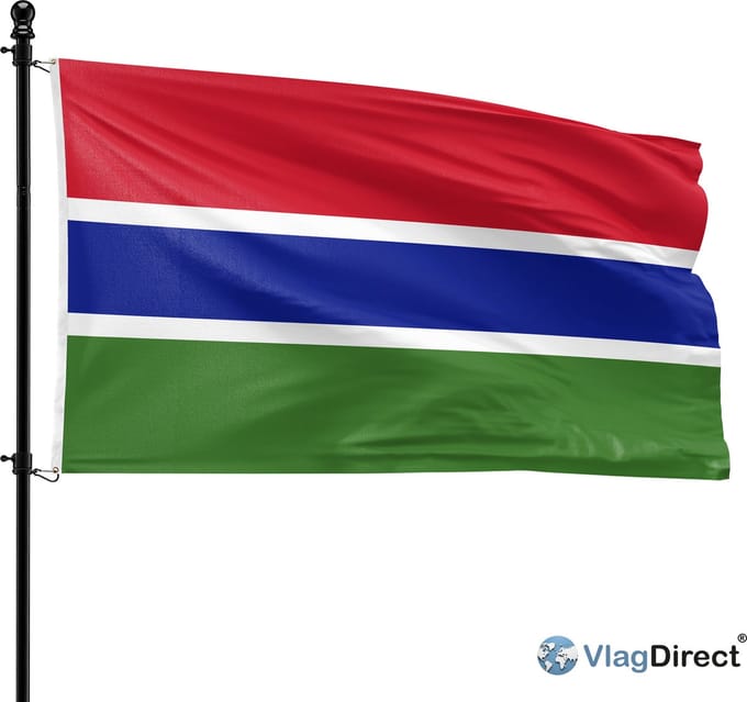 VlagDirect - Gambiaanse vlag - Gambia vlag - 90 x 150 cm