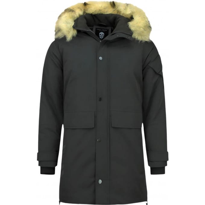 Lange Parka Jas Heren - Met Bontkraag - Zwart