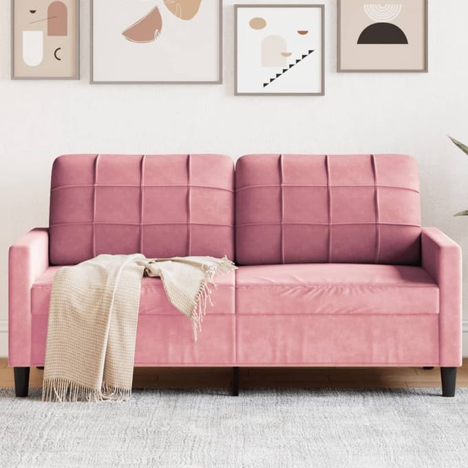 vidaXL - Tweezitsbank - 140 - cm - fluweel - roze