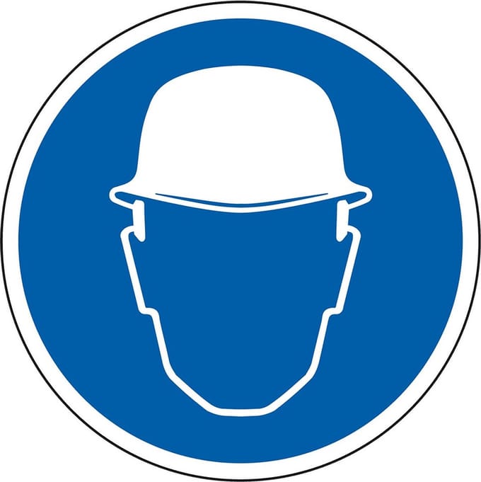 Helm verplicht sticker 100 mm