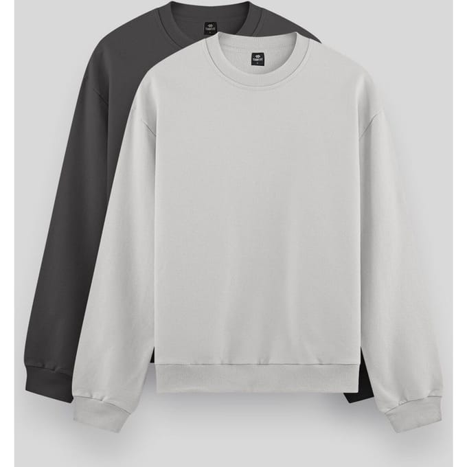 Heren Effen Rundhals Sweatshirt