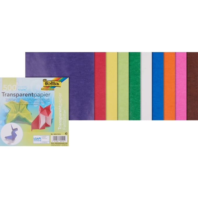 folia transparantpapier-vouwbladen, 150 x 150 mm, 42 g/m2, 500 vel