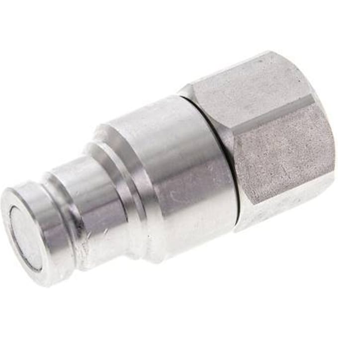 RVS DN 10 Vlakdichtende Koppeling Insteeknippel G 1/2 inch Binnendraad ISO 16028 CEJN D 19.7mm