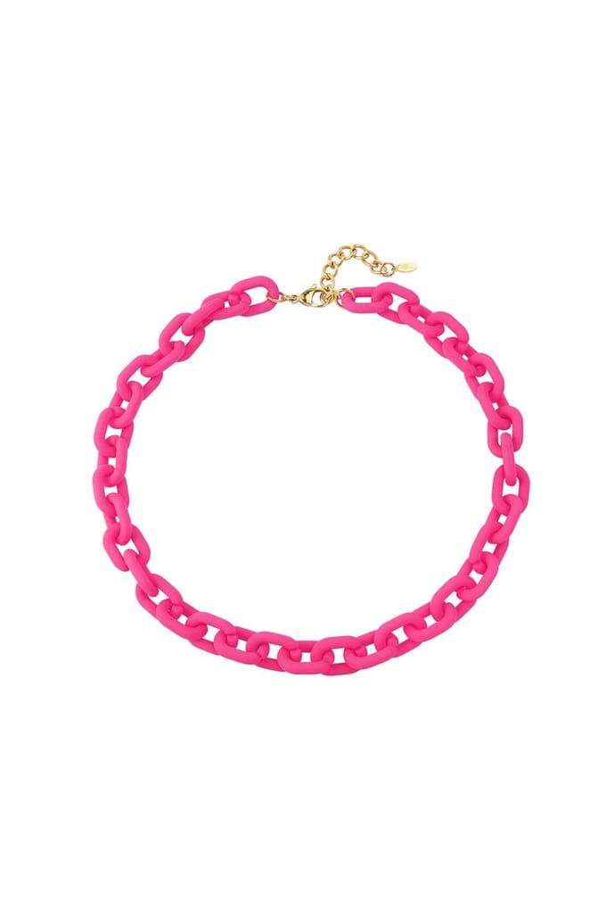 Ketting- Collier- kleurrijk - Fuchsia - Yehwang