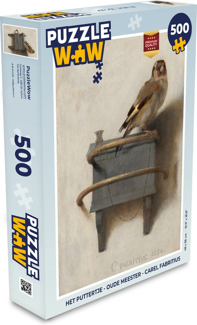 Puzzel Het puttertje - Oude Meester - Carel Fabritius - Legpuzzel - Puzzel 500 stukjes