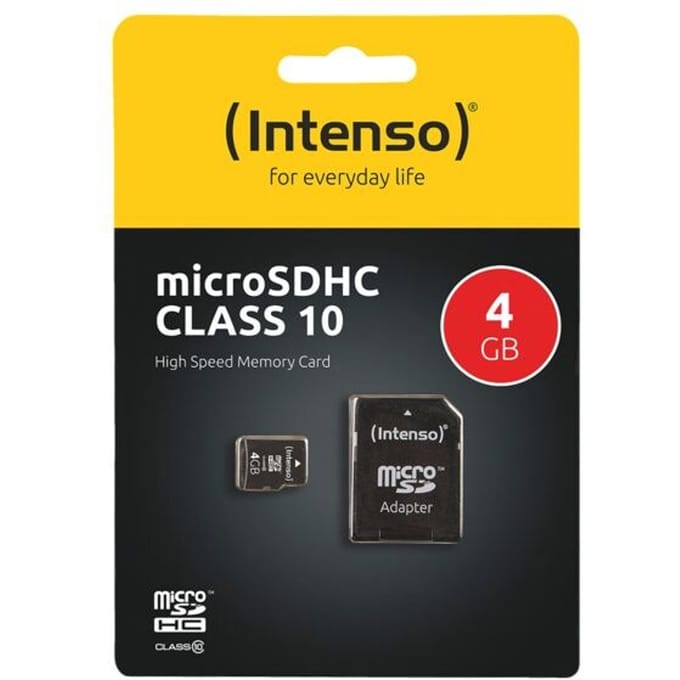 Intenso 4GB Micro SDHC 4GB Micro SDHC Klasse 10 flashgeheugen