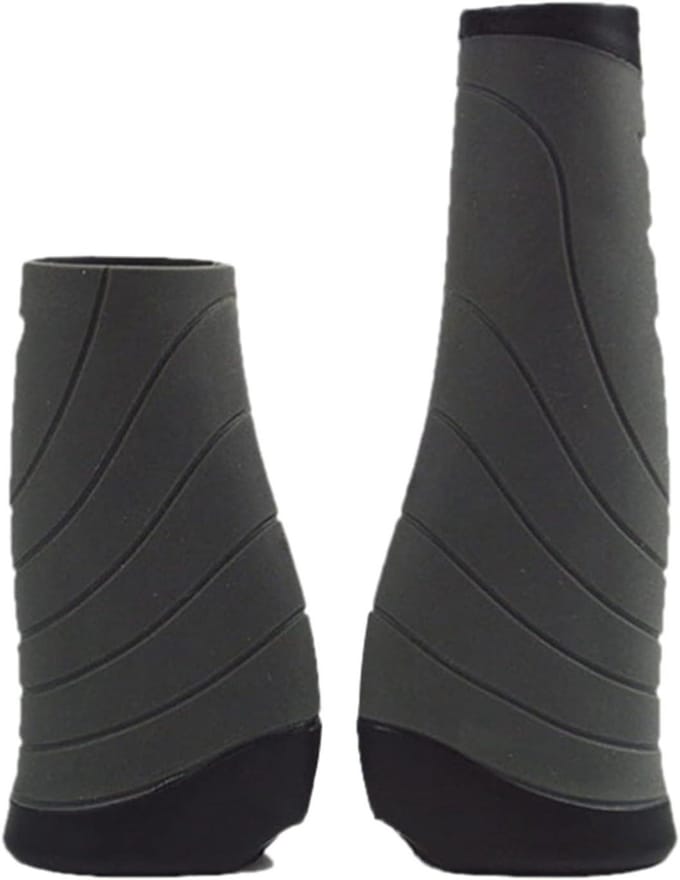 Fietsgrepen Stuur - Handvatten Rubber - Comfortabel Fietsen - Afsluitbaar Ontwerp - 130mm & 90mm - Grijs