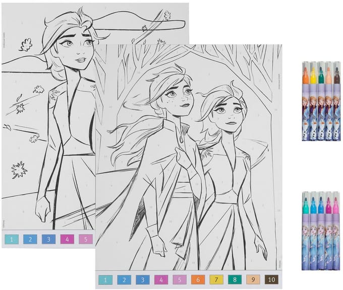 Kleuren op Nummer Set Frozen