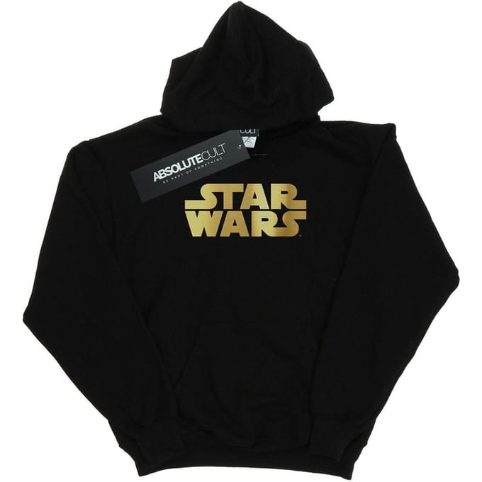 Star Wars Jongens Goud Logo Hoodie (Zwart)