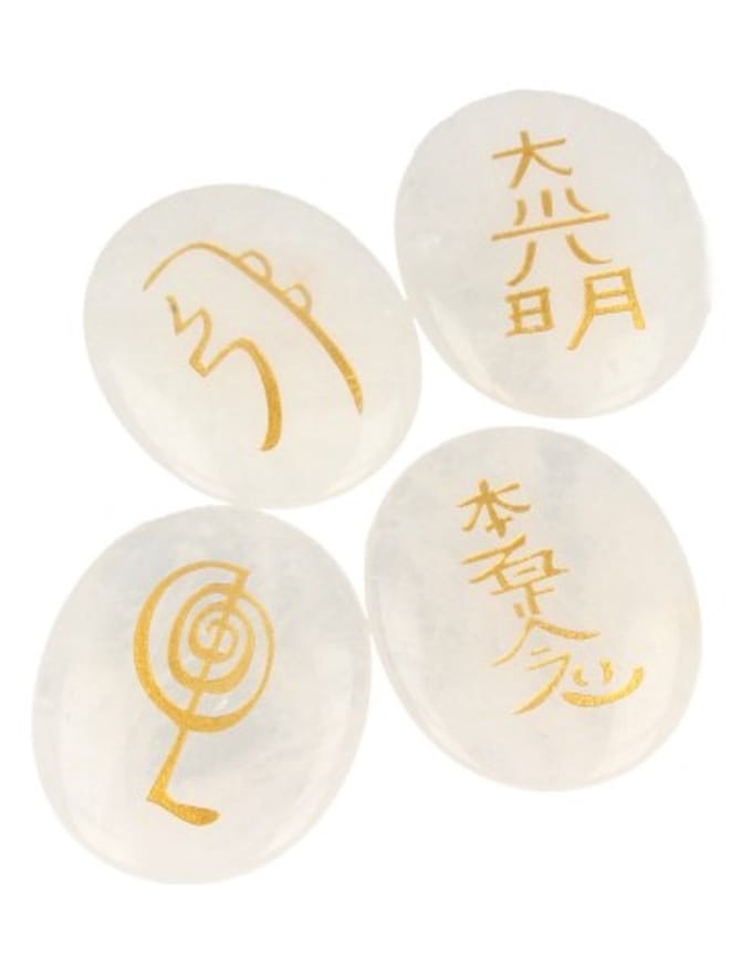 Bergkristal reiki stenen set