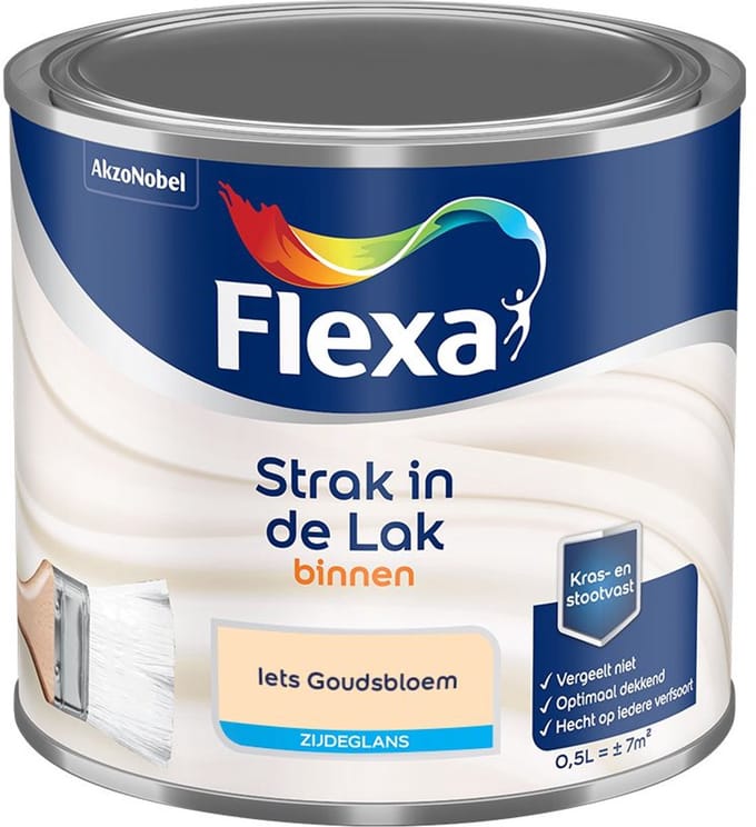 Flexa - Strak In De Lak Binnenlak Zijdeglans - Iets Goudsbloem - Mengverf - 500 Ml