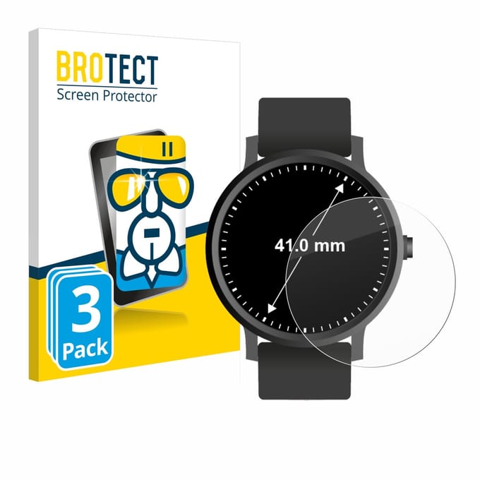 Screenprotector 3 Stuks voor Horloges (Rond, ø: 41 mm) Beschermglas transparant