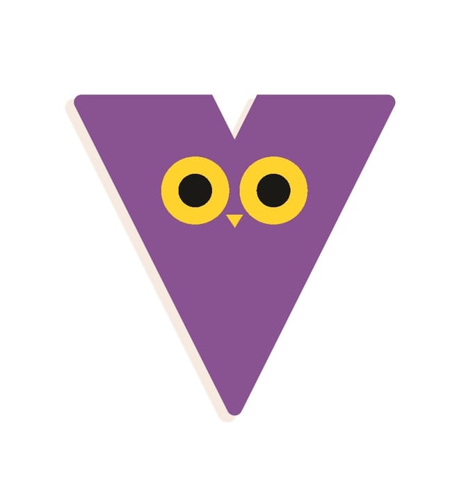 DJECO houten letter designed animal V