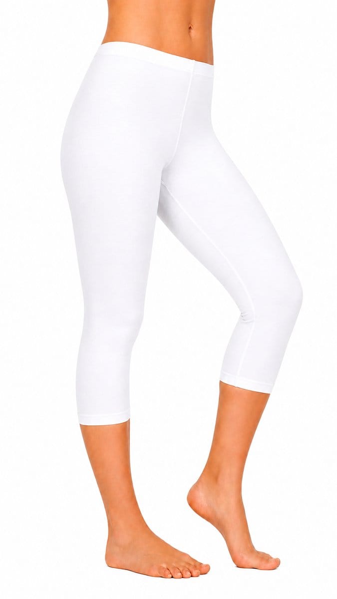 Premium Dames Driekwart Legging | 3 Kwart Legging | Wit - S