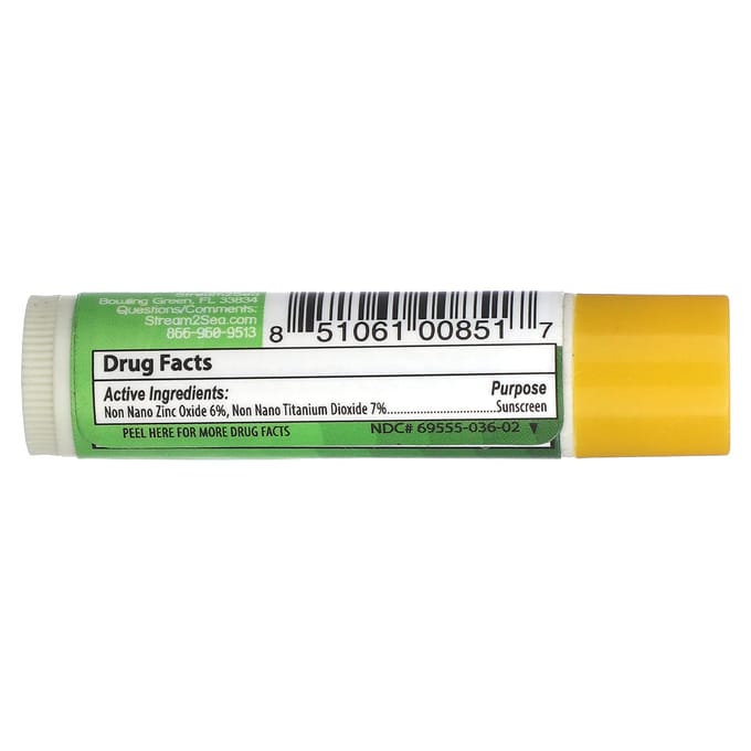 Stream2Sea, Sun Protect Lip Balm, SPF 30+, Cucumber Mint, 0.15 oz (4 g) green