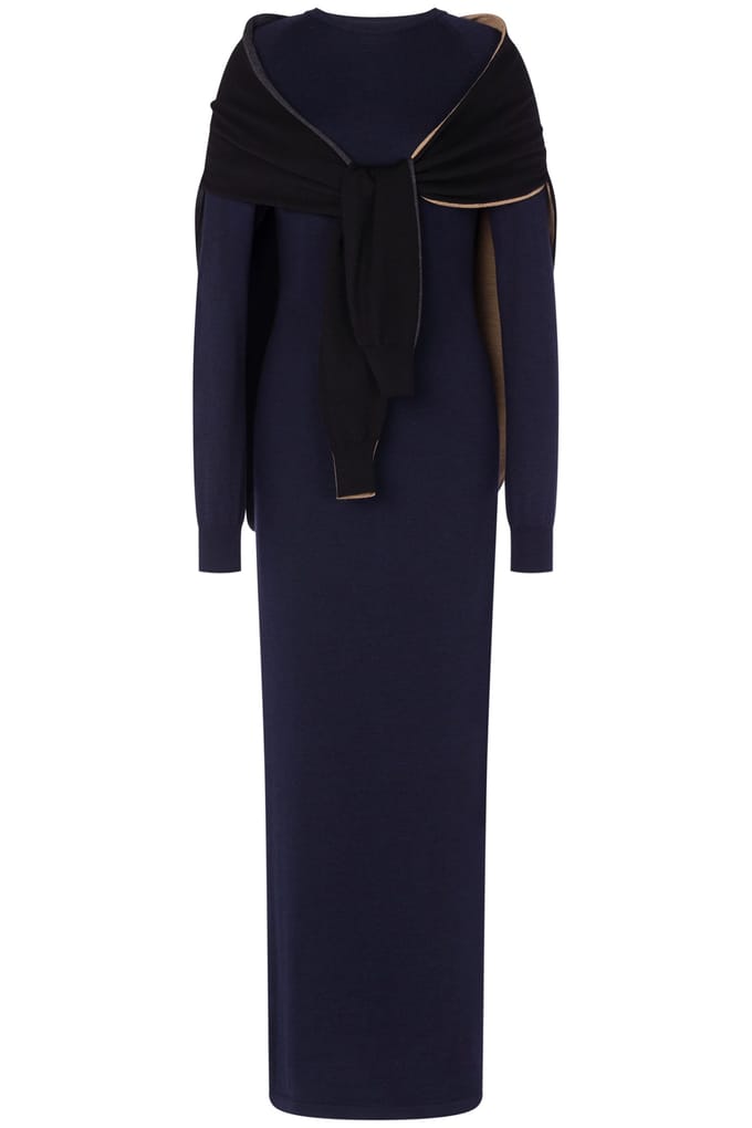 Moschino Layer Up Wool Dress Blue Taglia: 38 | Maxi abiti Outlet | Donna | Blu