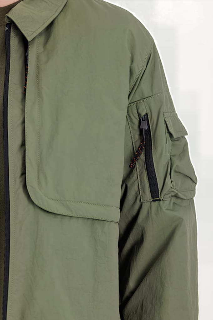 Alpha Industries Utility Shirt Uv Sage-green Größe: M | Leichte Jacken Outlet | Herren | Grün
