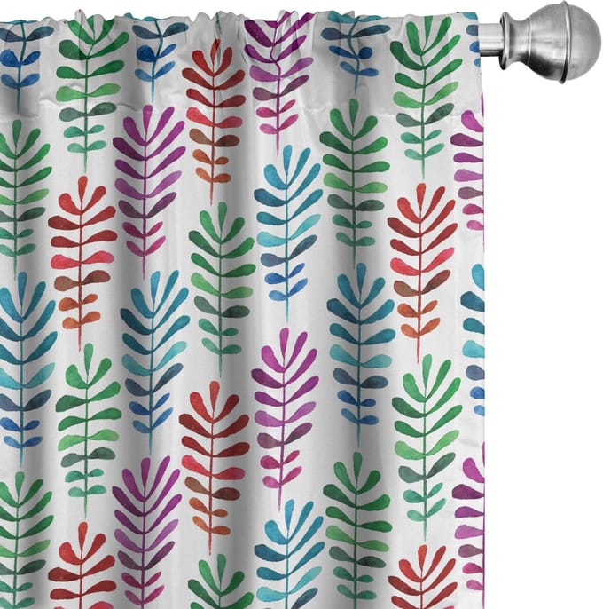 ABAKUHAUS Botanische Voorhangen – 2x75x175 cm – Microvezel