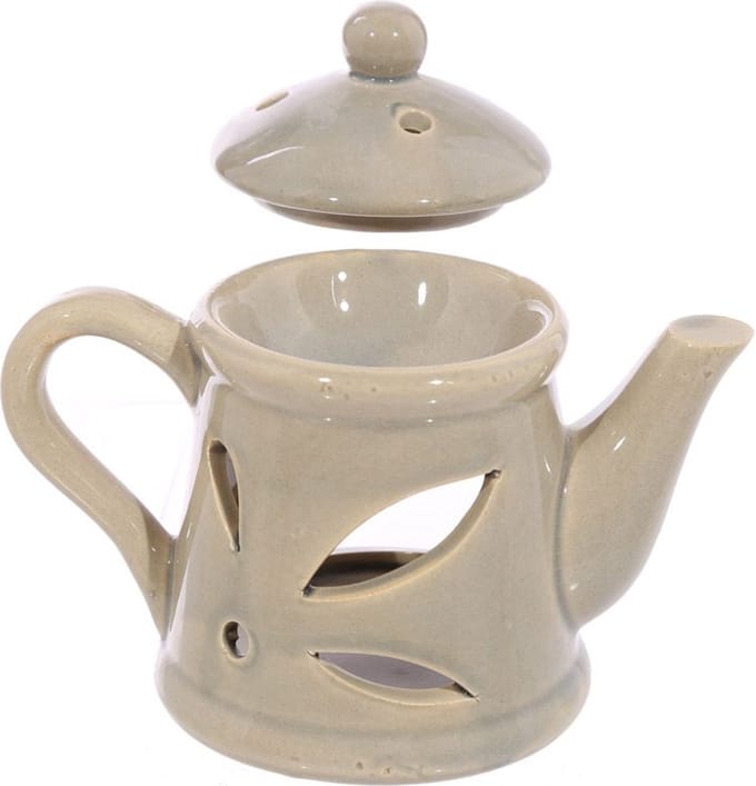 Keramiek Theepot Geurbrander met deksel ( Grijs )