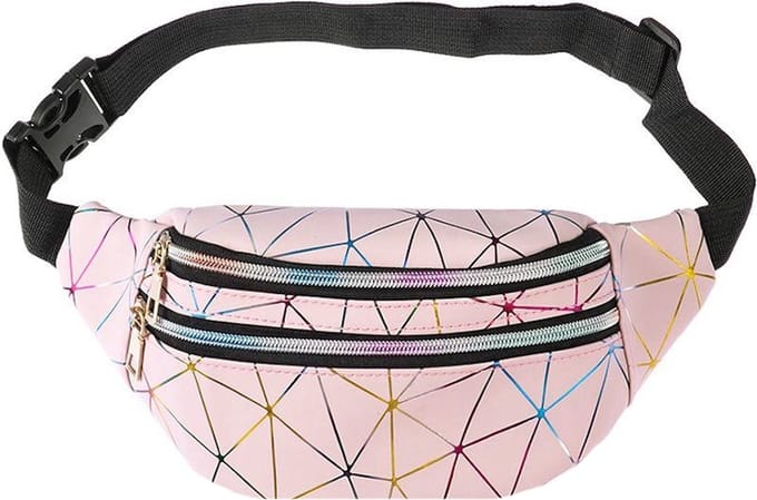 Heuptas - Geometric Roze | Kunstleer/Polyester | 30 x 13 cm | Fashion Favorite