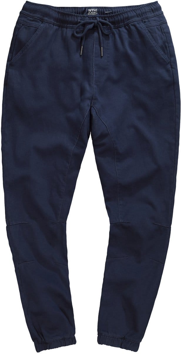 STHUGE - Heren - Broek elastische tailleband Modern Fit 3 zakken - Navy blauw - Maat L